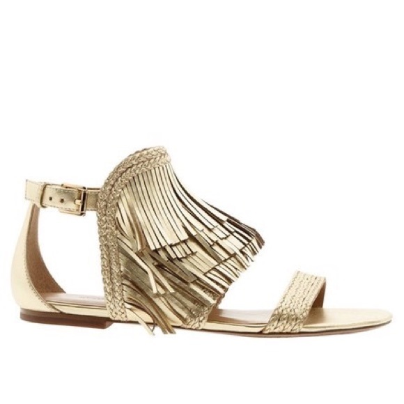 Banana Republic Shoes - *NWOT* Banana Republic Gold Fringe Leather Sandals